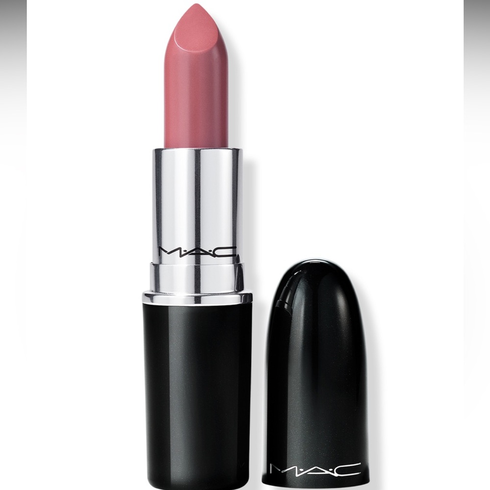 BNIB MAC Lustreglass Sheer-Shine Lipstick in shade Syrup (blue pink)